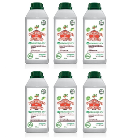 Биопрепарат Биокомплекс-БТУ защита от болезней и питание ЭкоДачник 0,5 л, 6 шт