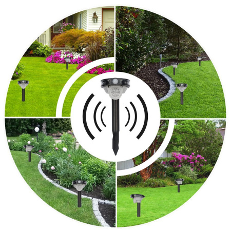 Звуковой отпугиватель животных с датчиком движения на солнечной батарее REXANT