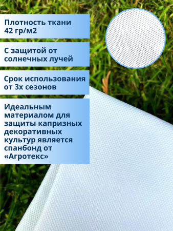 Зимнее укрытие с УФ с завязками и колышками для елей и сосен 42 г/м2, белый 160 х 180 см Благодатное Земледелие Зимнее укрытие с УФ с завязками и колышками для елей и сосен 42 г/м2, белый 160 х 180 см Благодатное Земледелие