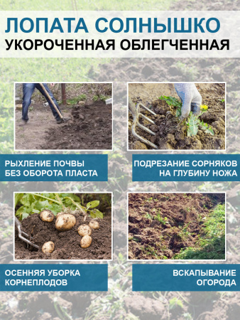 Лопата укороченная облегченная Солнышко без черенка