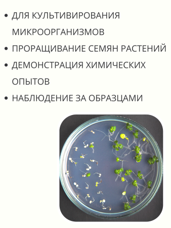 Чашка Петри пластиковая с крышкой D-90 мм
