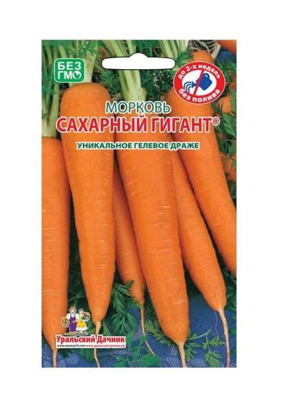 Семена Морковь Сахарный Гигант гелевое драже Уральский Дачник