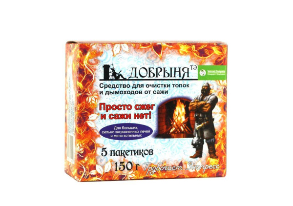 ТЭД-150. Средство очистки от сажи Трубочист Экспресс ДОБРЫНЯ 150 гр 5 пак по 30 гр