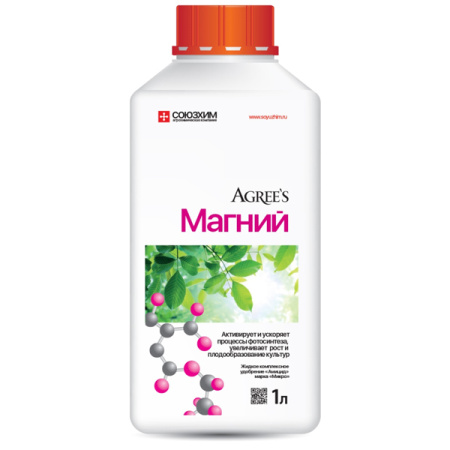 Удобрение хелатное Agree's Магний для увеличения роста и плодообразования растений 1 л