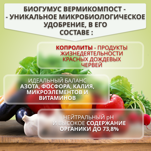 Биогумус Вермикомпост 3 л универсальное органическое удобрение для растений Благодатное земледелие