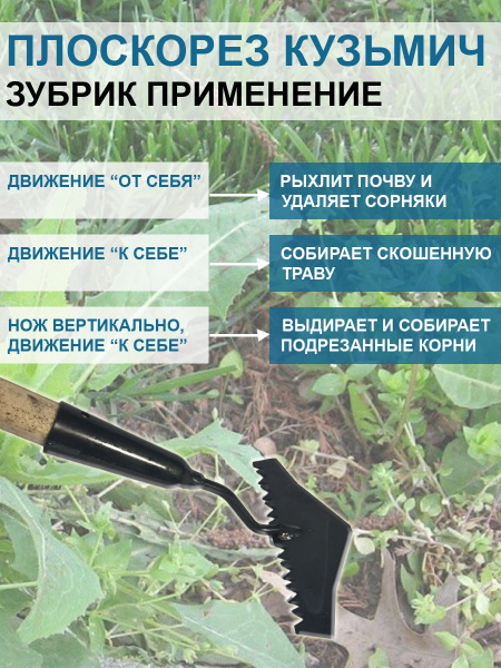 Плоскорез Кузьмич Зубрик модернизированный 19 см без черенка