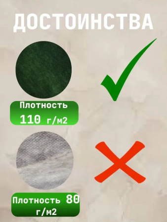 Приствольный круг Покров для деревьев и кустов с УФ стабилизатором зеленый 110 г/м2, 160 см, 2 шт Благодатное Земледелие