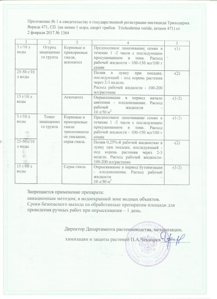 Биопрепарат Триходерма вериде для защиты растений от болезней 30 г