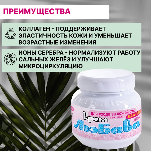 Крем Любава Форте для эластичности кожи рук и предотвращения ее старения 250 мл, 5 шт