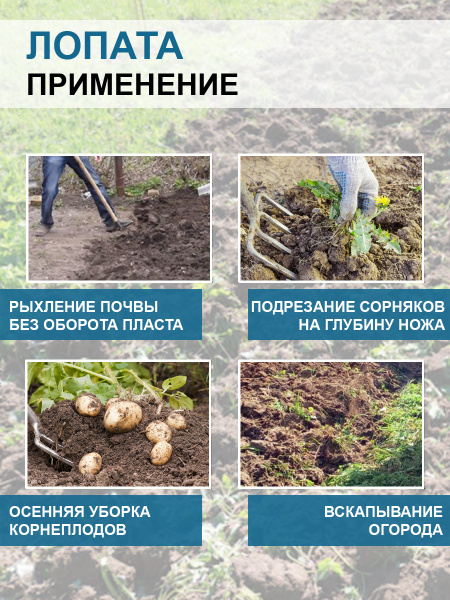 Лопата самозатачивающаяся садово-огородная без черенка Благодатное земледелие