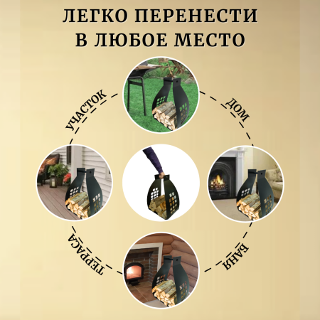 Дровница Поленце с ручкой для переноски дров МС-Про