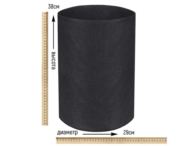 Текстильный горшок Здоровый корень без ручек зелёный 25 л Благодатное земледелие