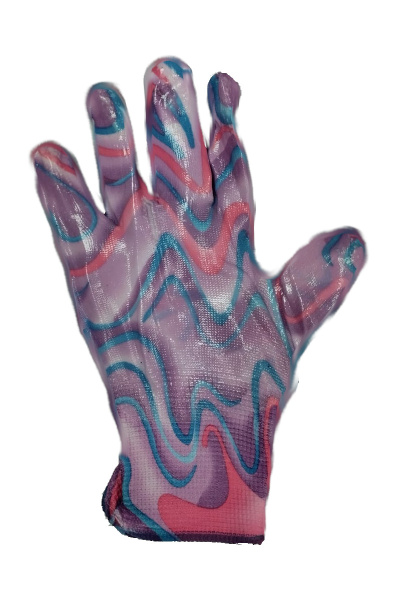 Перчатки нейлоновые с силиконовым покрытием цветочки