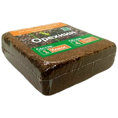 Кокосовый субстрат Орехнин брикет на 4 л