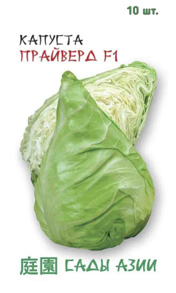 Семена Капуста белокочанная Прайверд 10 шт Сады Азии Семена Капуста белокочанная Прайверд 10 шт Сады Азии