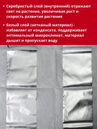 Укрывной материал Грядка в порядке для теплицы с УФ стабилизатором белый фольгированный двойное тепло 90 г/м2, 1,6 х 5 м Благодатное Земледелие