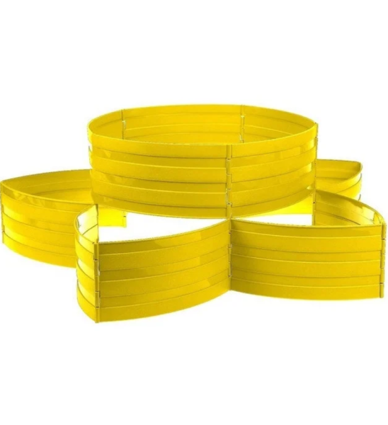 Садовый конструктор Клумба L=5,4 м, H=15 см, 18 секций Жёлтый