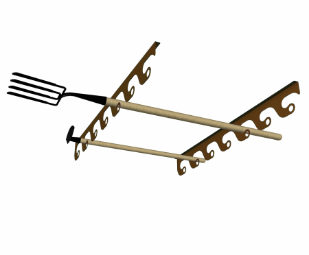 Держатель потолочно-настенный для инструмента садовый Завиток коричневый МС-Про