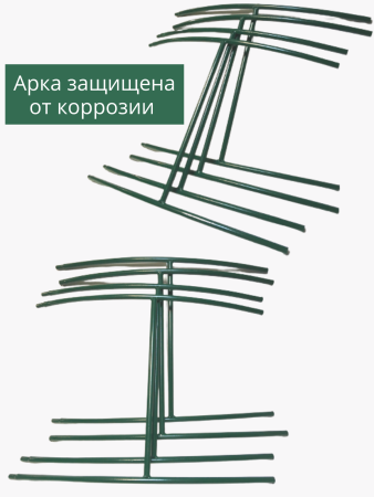 Арка садовая металлическая разборная Лесенка h 237 см, зеленая