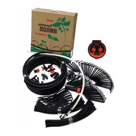 Капельный полив Жук от ёмкости на 60 растений с таймером полива