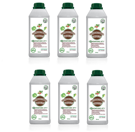 Биопрепарат Биокомплекс-БТУ оздоровитель почвы ЭкоДачник 0,5 л, 6 шт