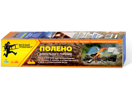 Топливный брикет Полено длительного горения 3ч для каминов и печей, пеллеты 700 гр