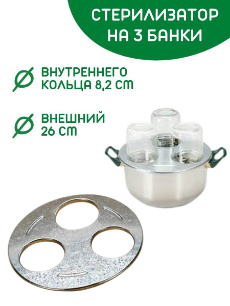 Стерилизатор на 1 банку и на 3 банки, 2 шт
