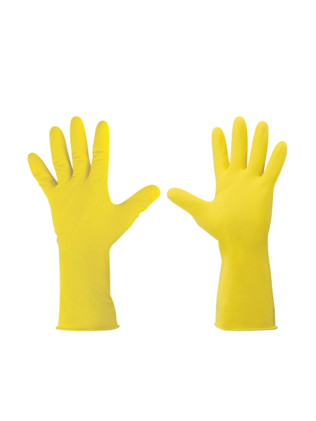 Перчатки хозяйственные латексные L желтые, 9 шт