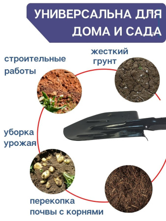 Лопата штыковая с рёбрами жесткости ЛКО 19596-87 сталь 65 г графит