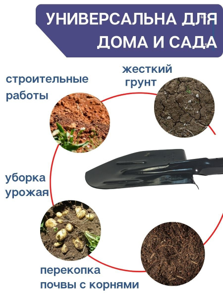 Лопата штыковая с рёбрами жесткости ЛКО 19596-87 сталь 65 г графит