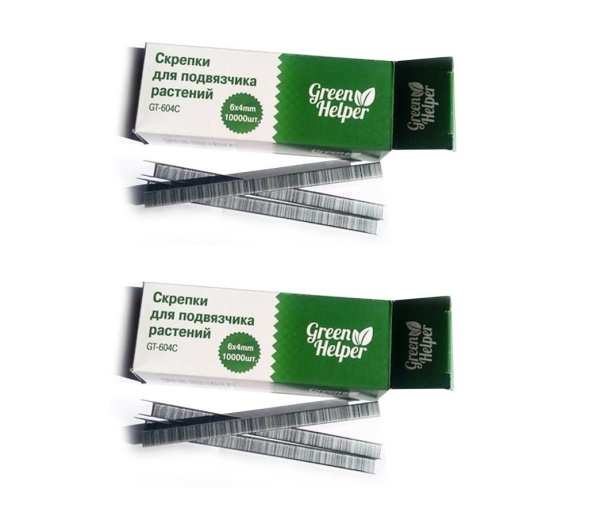 Скрепки для подвязчика Тапенера 6x4, 2 уп по 10000 шт