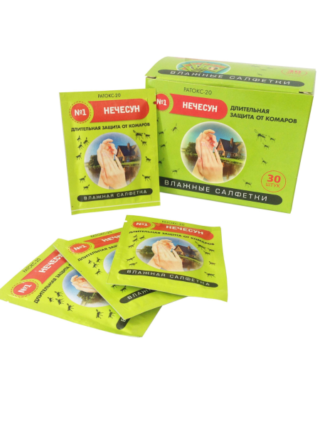 Влажные салфетки против комаров Нечесун 30 шт