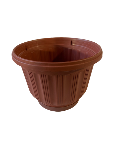 Кашпо №19 2,4 л терракот + Блюдце для кашпо №19 терракот, 3 шт