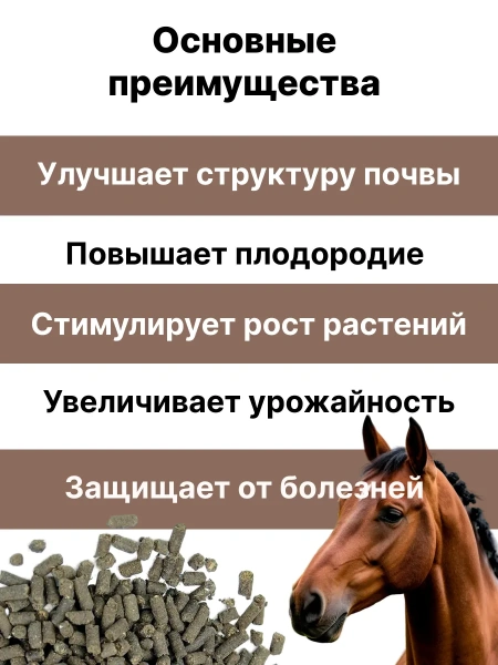 Биокомпост конский гранулированный 10 л Благодатное земледелие