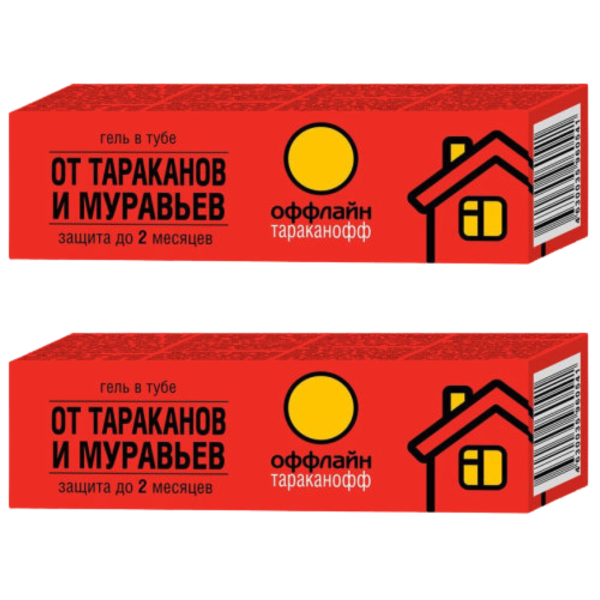 Тараканофф оффлайн Гель от тараканов и муравьев, туба 20 мл 2 шт Тараканофф оффлайн Гель от тараканов и муравьев, туба 20 мл 2 шт