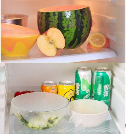 Стрейч крышка из силикона набор из 5 шт HK-3942 Silicon Fresh Bag