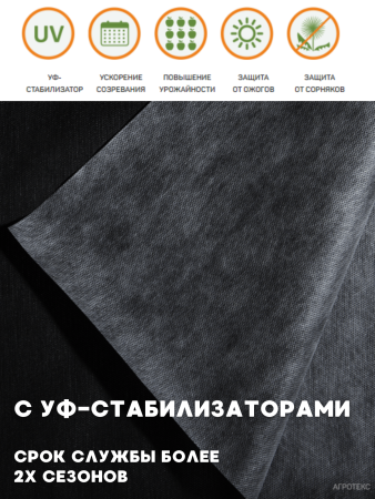 Укрывной материал Грядка в порядке для клубники и овощей с УФ стабилизатором бело-чёрный мульчирующий 80 г/м2, 1,6 х 5 м Благодатное Земледелие