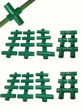 Комплект креплений для сборки парника 12 тройников, 24 крестовины, d 12 мм