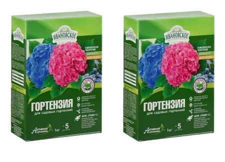 Удобрение для садовых гортензий Ивановское 1 кг, 2 шт