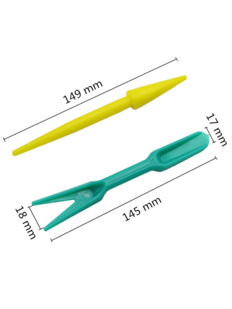 Набор инструментов для посадки и пикировки рассады, сеялка дозатор, вилка, конус по 2 шт
