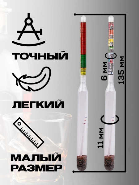 Спиртомер от 0% до 96%