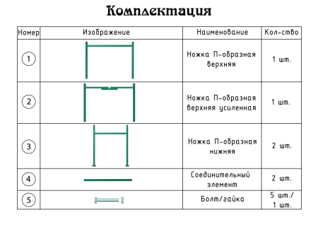 Опора под 200 л бочку Квадрига-1 м разборная h-100 см зеленая МС-Про