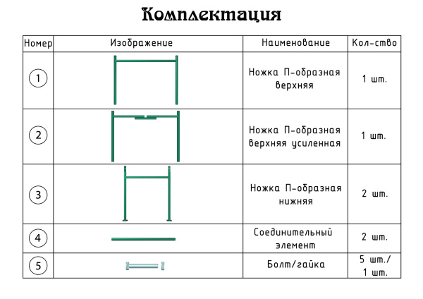 Опора под 200 л бочку Квадрига-1 м разборная h-100 см зеленая МС-Про