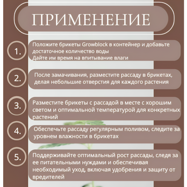 Брикет из кокосового субстрата Growblock 100 мм