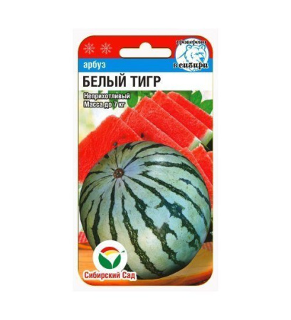 Семена Арбуз Белый тигр 5 шт Сибирский сад