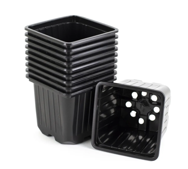 Горшок для рассады 250 мл 7х7х7 см, черный 10 шт