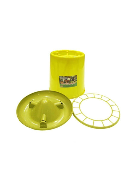 Кормушка Птичий дворик бункерная для птицы 10 литров ёмкость+поддон+решетка пластиковая