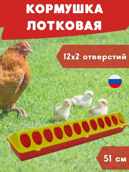 Кормушка РЯБА лотковая №1 для мелкой птицы овал 51 см пластиковая