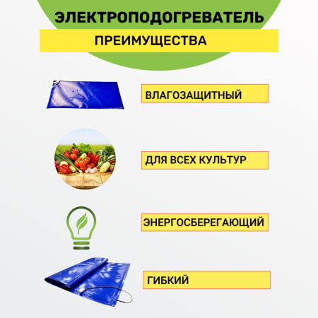 Электроподогреватель Тепломакс для проращивания семян рассады 75х50