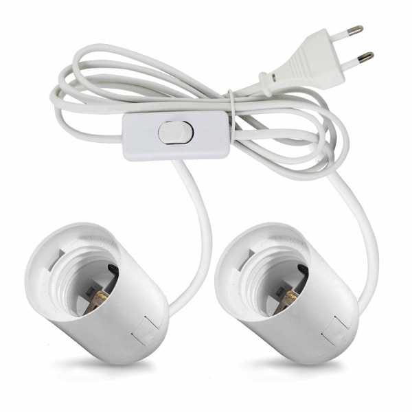 Патрон Е27 с проводом для фитолампы х2 Патрон Е27 с проводом для фитолампы х2